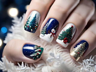 manicure and pedicure, Nail Arts for the Christmas