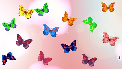 Sketch. Cute background for wrappers and wallpaper, design of fabric, paper. Pictures in neutral, pink and white colors. Beautiful butterfly raster pattern illustration design.