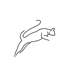 Line Art Logo Design Cat