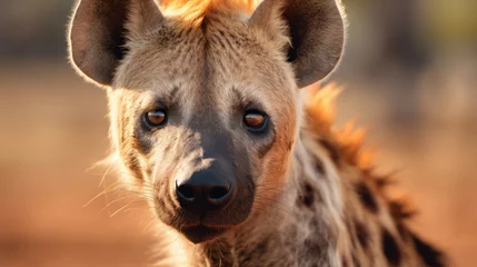 Tuinposter A Close-Up Shot of a Spotted Hyena © mattegg