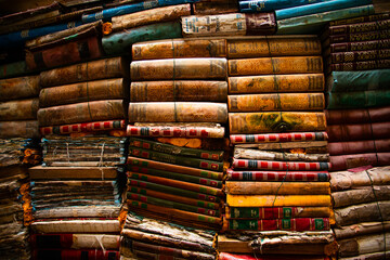 Pile of old, vintage books