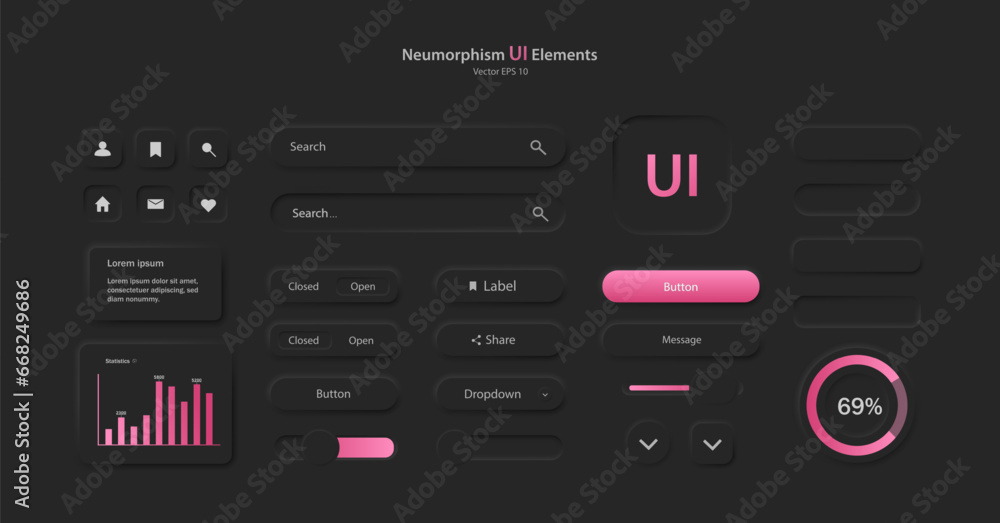 Poster a collection of user interface elements for a mobile application. a set of icons for user interface 