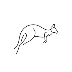 Obraz na płótnie Canvas Line Art Logo Design Kangaroo