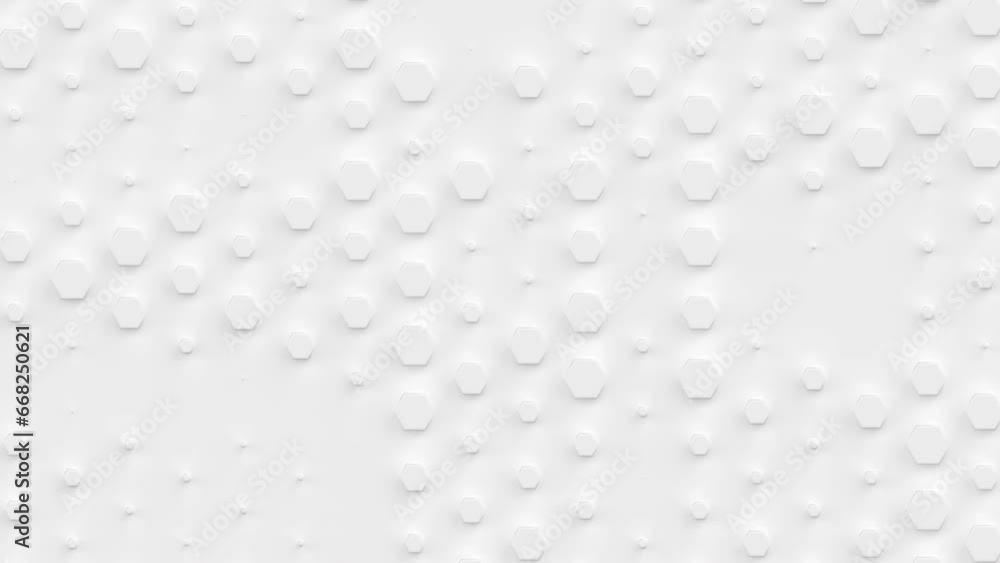 Aufkleber abstract motion background from random moving white hexagons. abstract honeycomb background. lightwe