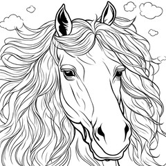 horse head vector