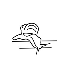 Line Art Logo Design Snail
