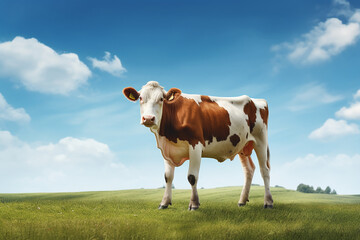 Fototapeta na wymiar A cow on a meadow