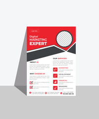 business card template, Modern corporate business flyer design, modern digital marketing agency flyer