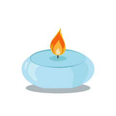 Decorative candle illustration. Icon for relax, spa and aromatherapy. Hand drawn style.