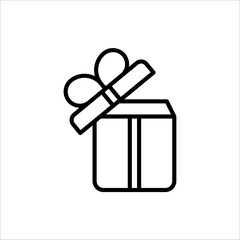 Gift box icon. Vector illustration Isolated on white background. 
