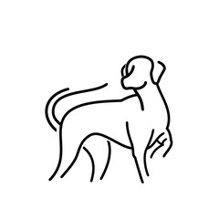 Line Art Logo Icon Dog