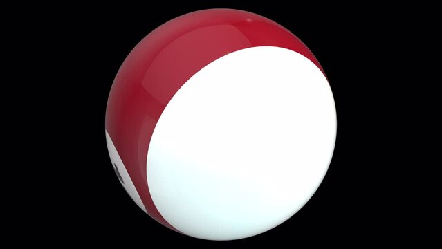 Pool ball number eleven rotates on the alpha channel background in a seamless loop.