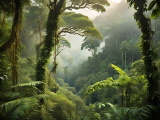 Fototapeta premium Jungle Photography, generative ai