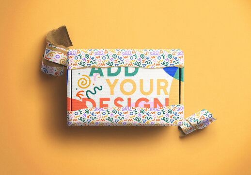 Gift Box Torn Mockup