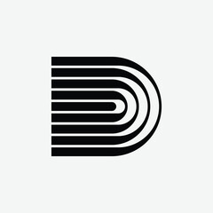 letter D monogram letter lines abstract modern art logo design - obrazy, fototapety, plakaty