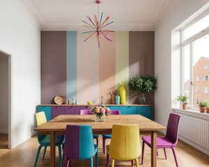 A Timeless Danish Interior - Transitional Dining Room generative ai