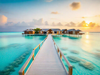 Fototapeta na wymiar Maldives landscape photography, generative ai