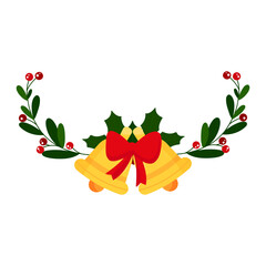 Christmas decoration with bells. Vector graphics