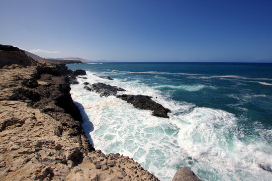 Fuerteventura is one of the Canary Islands, in the Atlantic Ocean, part of the North Africa region, and politically part of Spain. 