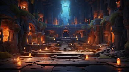 Obraz premium Entrance area of an old temple ruin