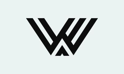 Letter W logo design in a moden geometric style Vector shape