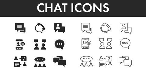 Chat Icons set vector design.