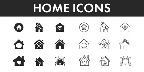 Home Icons set vector design.