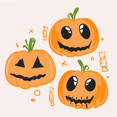 Halloween Element Set Banner Vector Design