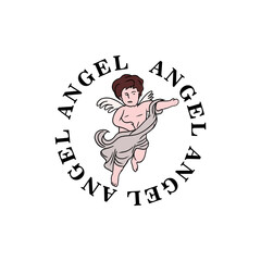 angel hand made classic vector illustration design