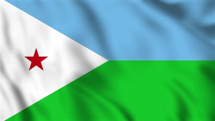 Looped background animation of the waving flag of Djibouti