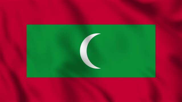 Looped background animation of the waving flag of Maldives