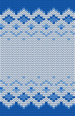Knitted seamless pattern. Blue winter ornament