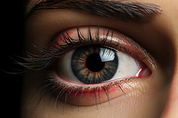 Fototapeta premium Trendy abstract illustration of woman in vintage minimalistic geometry elements Generative AI picture