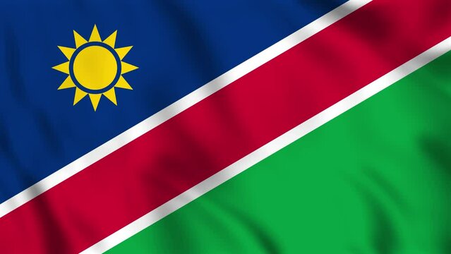 Looped background animation of the waving flag of Namibia