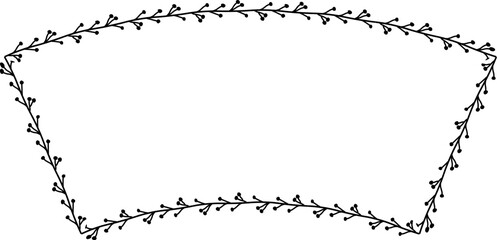 Branch Rectangle Frame laurel wreath silhouette black horizontal vintage frames flower floral leaf border Botanical Branches ornate leaf Elements design border retro badge decoration isolated decor