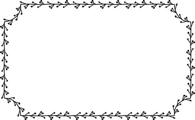 Branch Rectangle Frame laurel wreath silhouette black horizontal vintage frames flower floral leaf border Botanical Branches ornate leaf Elements design border retro badge decoration isolated decor