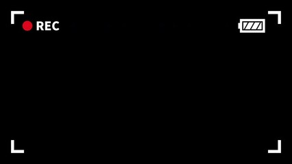 Screen frame and blinking red circle during recording on black background (seamless loop)