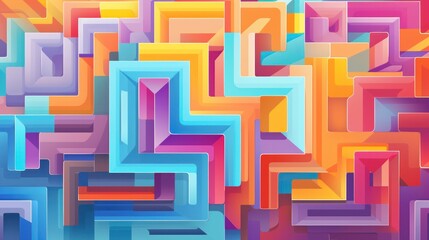 Abstract futuristic background, digital technology electronic maze background, Generative AI