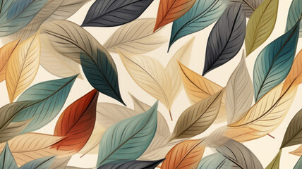 Stylized Leaf Pattern on Neutral Background