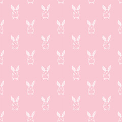 Cute rabbits seamless vector pattern