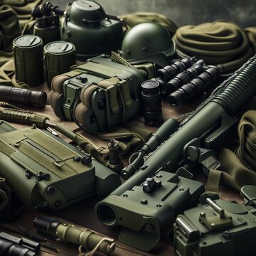 military equipment illustration background