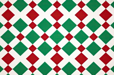 argyle pattern with a red, green and white color Generative AI