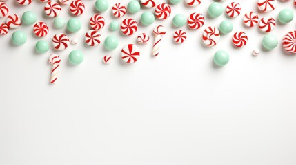 Background with Christmas decoration on white background. Template for greeting card.
