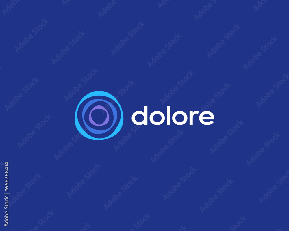 Poster abstract logo from colorful circles. universal waves rotation sign. creative tech science symbol. ve