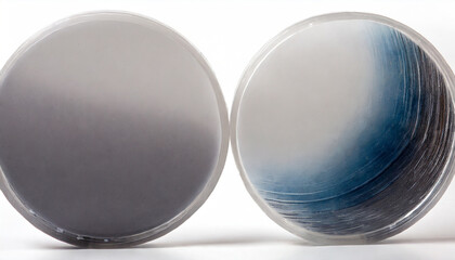 blank round acrylic block isolated on white background