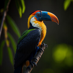 Obraz premium Tropical birds, generative ai