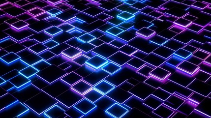 futuristic metallic neon tile floor, glowing lines representing data flow, electric blue and purple, cyber pattern. generative AI