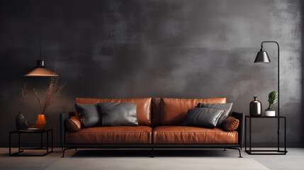 A Luxurious Black Living Room Interior with Leather Sofa: A Study in Contemporary Elegance
The Art of Relaxation: Designing a High-End Black Living Room with Leather Sofa  background ai generated