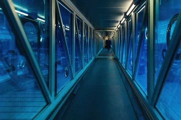 Fototapeten Aero bridge or Jetway at Munich International Airport © Picturellarious