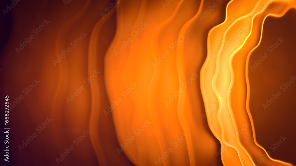 Poster orange ghostly misty flickering soft objects - abstract 3d rendering